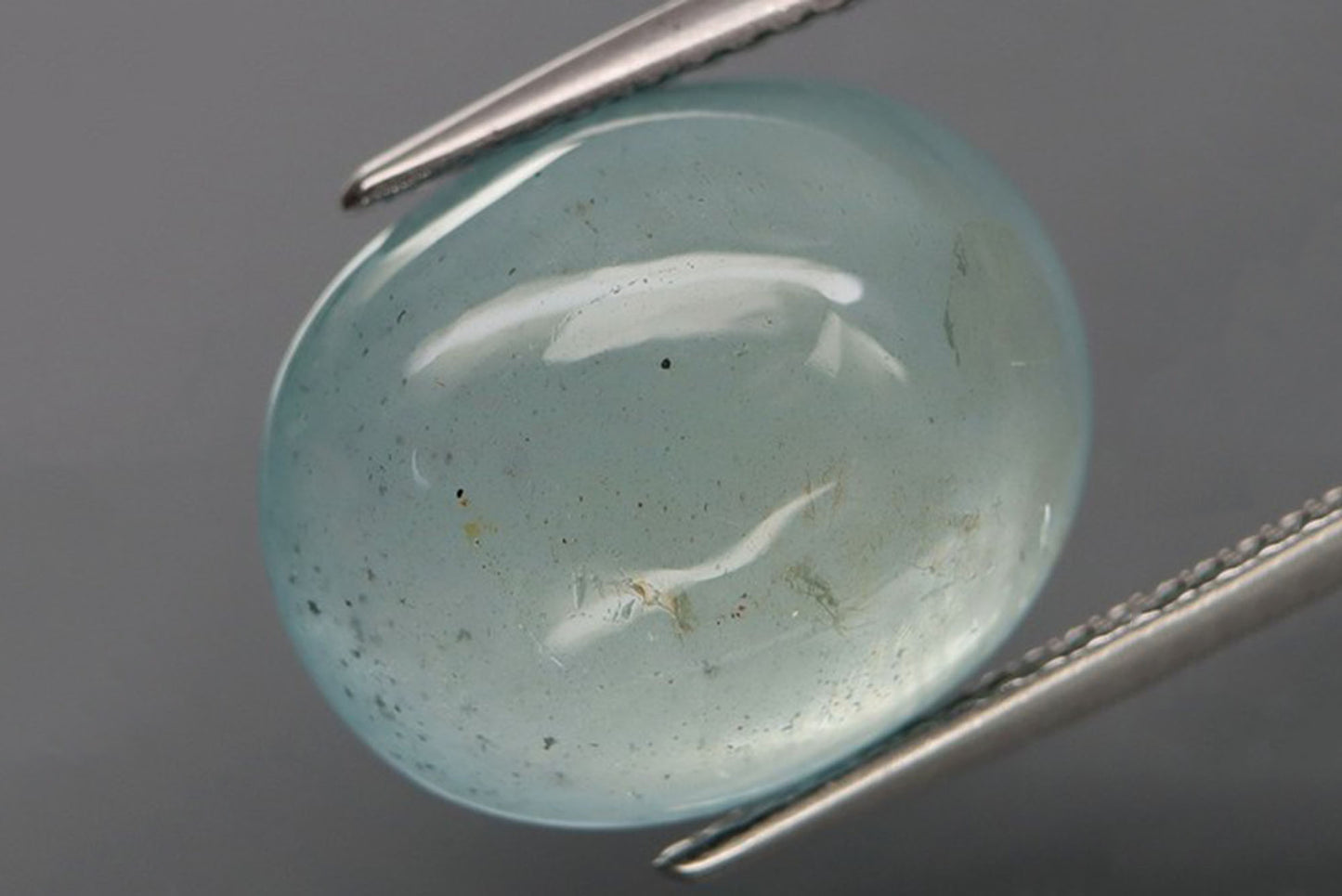 Natural sky blue aquamarine 11.54ct large oval cabochon loose gemstone