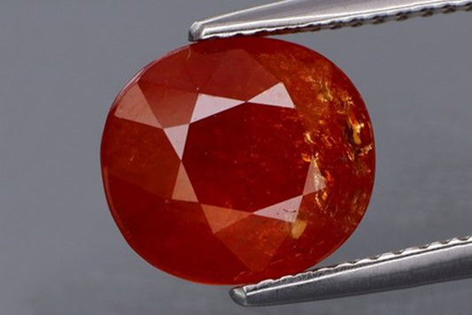 Natural orange spessartite garnet 7.90ct 10.8mm round cut loose gemstone
