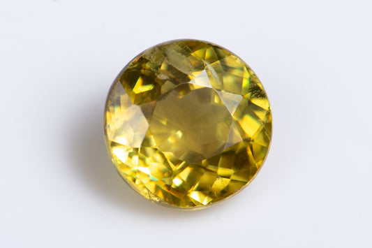 Natural sphene titanite 0.95ct 5.8mm round cut VS loose gemstone