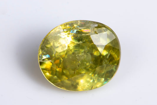 Natural sphene titanite 1.00ct oval cut loose gemstone for jewelry
