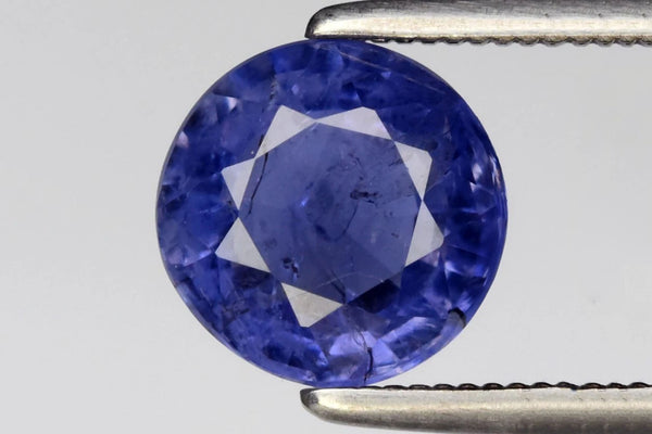 Natural Violet Iolite 1.32ct 7mm Round Cut