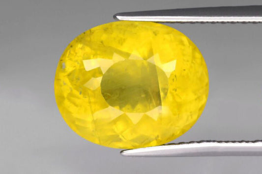 Natural yellow apatite 7.22ct 12.7x10.7mm oval cut loose gemstone for jewelry