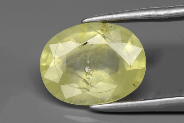 Natural Yellowish Green Sapphire - Heated 1.86ct Oval Cut 8.5x6.5mm