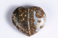 Natural ocean jasper heart carving 11.3g 24mm loose gemstone for jewelry