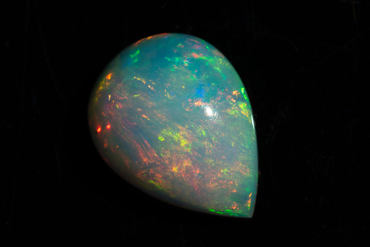 Natural White Ethiopian Opal 2.86ct 13x9.8mm Teardrop Cabochon