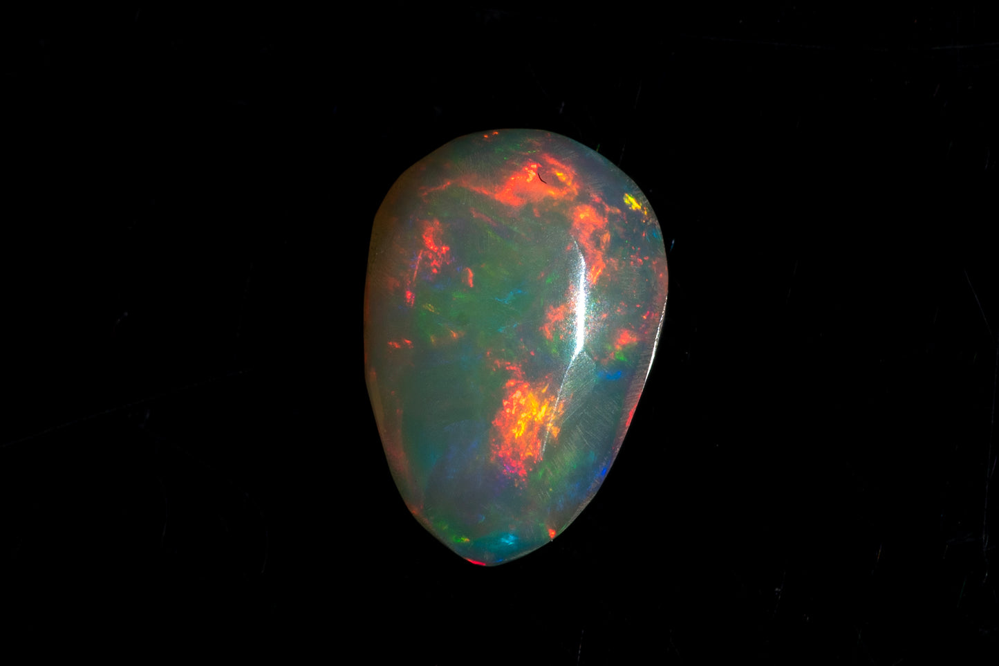 Australian White Opal 1.26ct Teardrop Cabochon