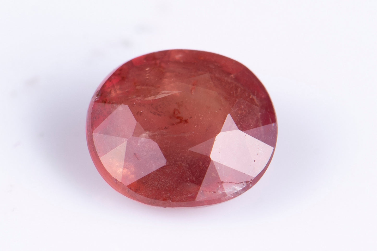 Orange untreated sapphire 1.17ct oval cut