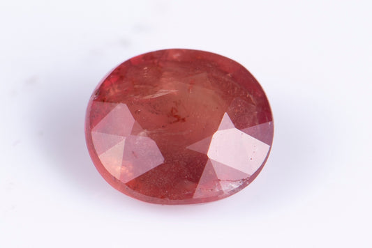 Orange untreated sapphire 1.17ct oval cut