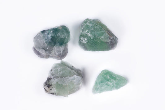4 pieces green and purple rough fluorite 107g