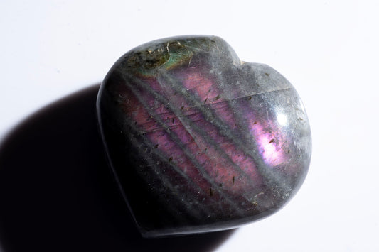 Purple labradorite heart 34g 37mm
