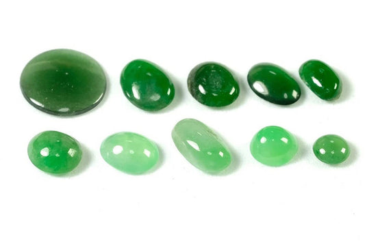 10pcs Natural Green Jadeite Jade  2.80ct from Myanmar Cabochons