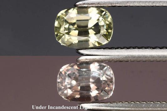Natural Color Change Diaspore 0.50ct VS Cushion Cut 4.8x3.5mm