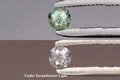 Natural green alexandrite color change gemstone 0.16ct 2.7mm round cut