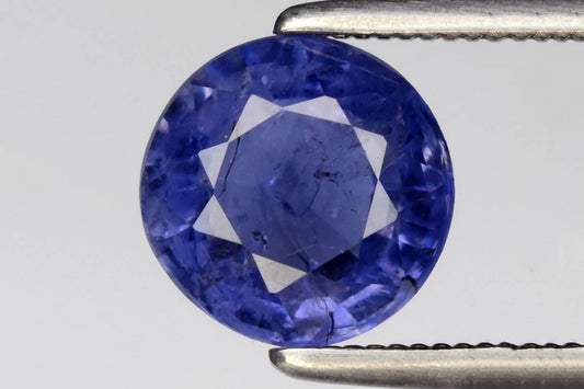 Natural Violet Iolite 1.32ct 7mm Round  Cut