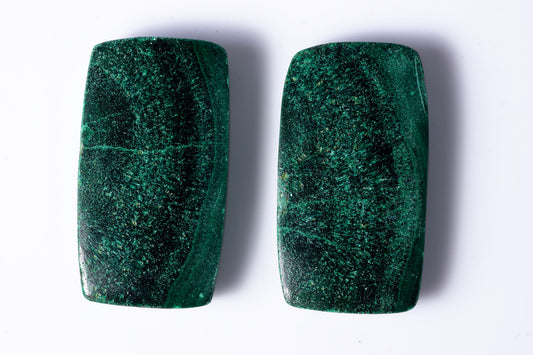 Malachite pair 44.4ct 24x13mm octagon cabochons