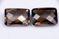 Natural smoky quartz pair 14.08ct octagon cut loose gemstones for jewelry
