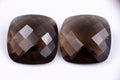 Natural smoky quartz pair 15.43ct cushion cut loose gemstones for jewelry