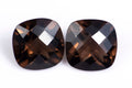 Natural smoky quartz pair 7.46ct cushion cut loose gemstones for jewelry