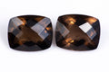 Natural smoky quartz pair 7.48ct cushion cut loose gemstones for jewelry