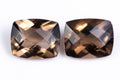 Natural smoky quartz pair 7.61ct cushion cut loose gemstones for jewelry