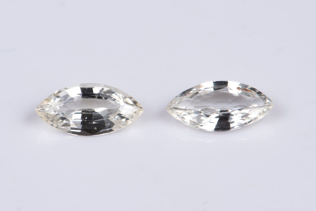 Чифт естествен бял сапфир 1.18ct