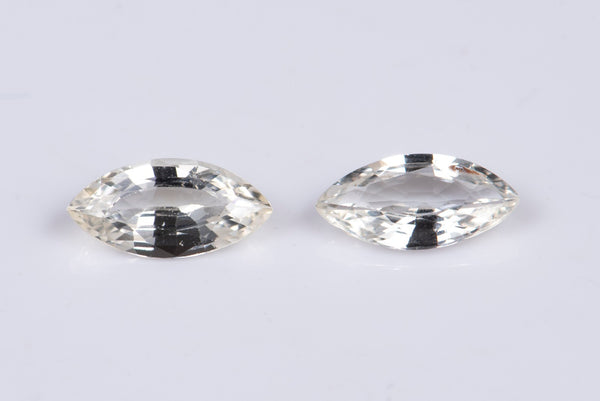 Чифт естествен бял сапфир 1.18ct