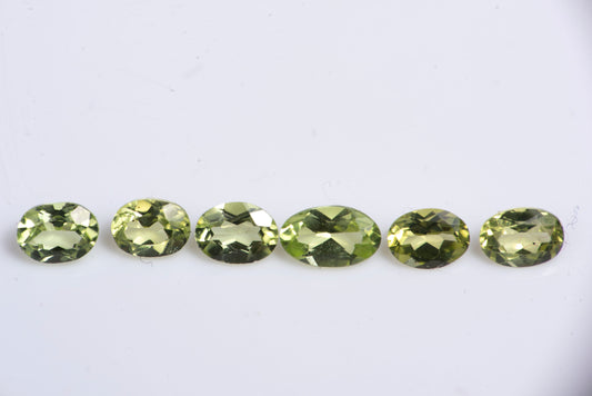 6 pieces peridot oval cut 1.14ct 4x3mm