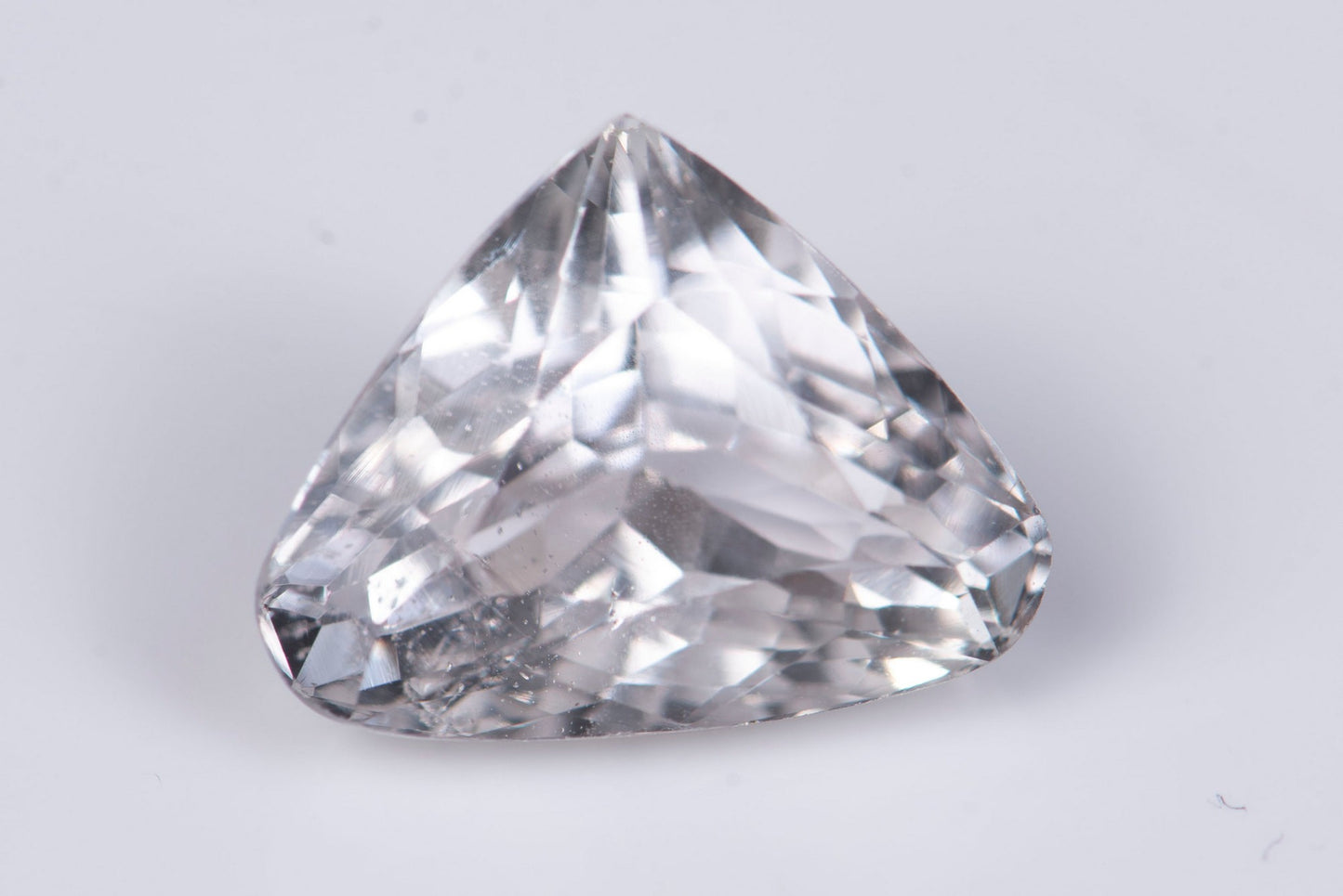 Pink kunzite spodumene 5.74ct fluorescent trillion cut