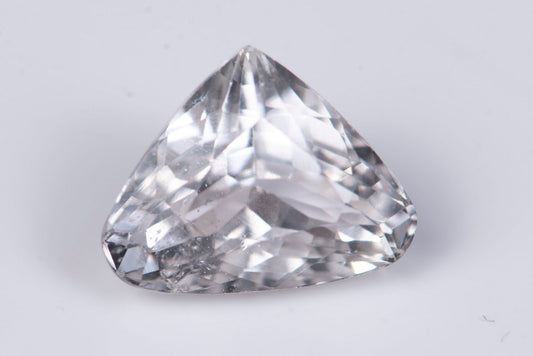Pink kunzite spodumene 5.74ct fluorescent trillion cut