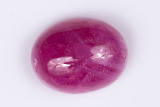 Pink ruby 2.95ct oval cabochon heated only