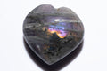 Natural purple labradorite heart carved gemstone 19g 30.9mm