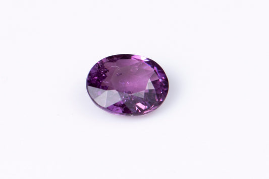 Purple sapphire 0.76ct oval cut heated only