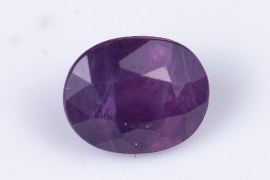 Purple sapphire 0.96ct heated only oval cut