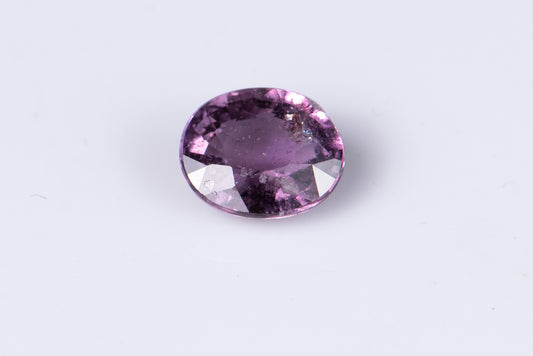 Purplish pink sapphire 0.85ct untreated oval cut