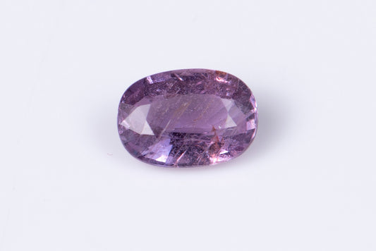 Purplish pink untreated sapphire 0.85ct oval cut