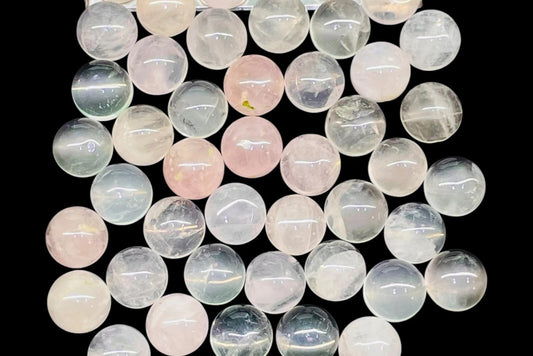 Rose quartz 8mm round cabochons - price for 10 pieces