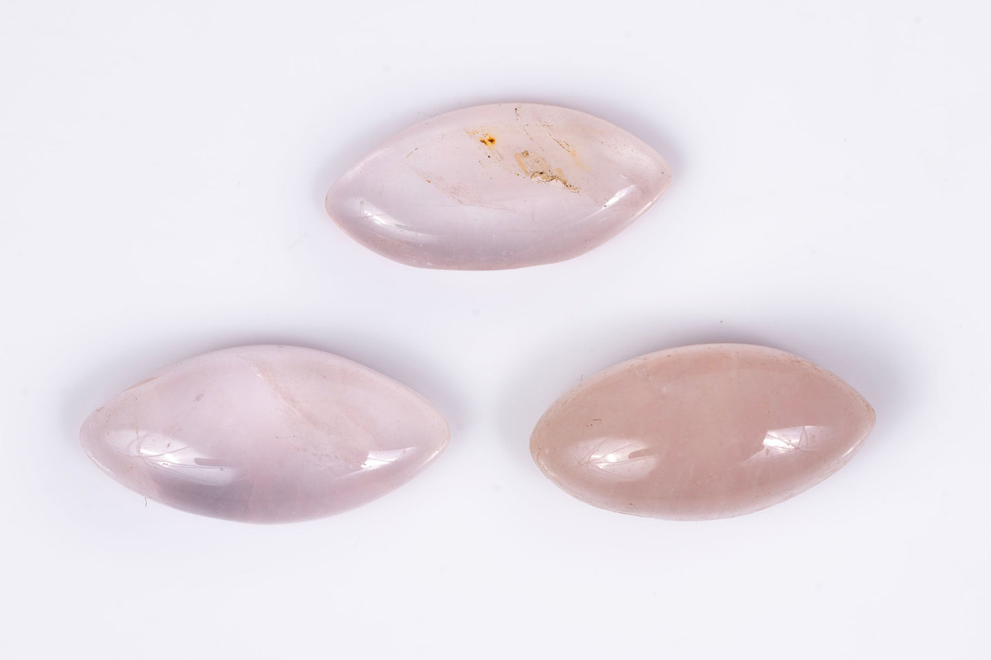 3pcs rose quartz 12.7ct marquise cabochon