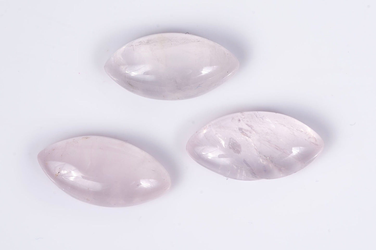 3pcs rose quartz 13ct marquise cabochon