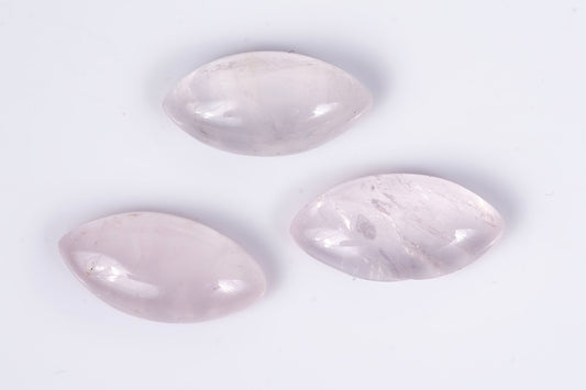 3pcs rose quartz 13ct marquise cabochon