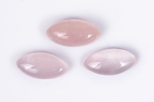 3pcs rose quartz 14.5ct marquise cabochon