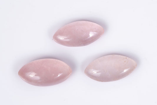 3pcs rose quartz 13.6ct marquise cabochon