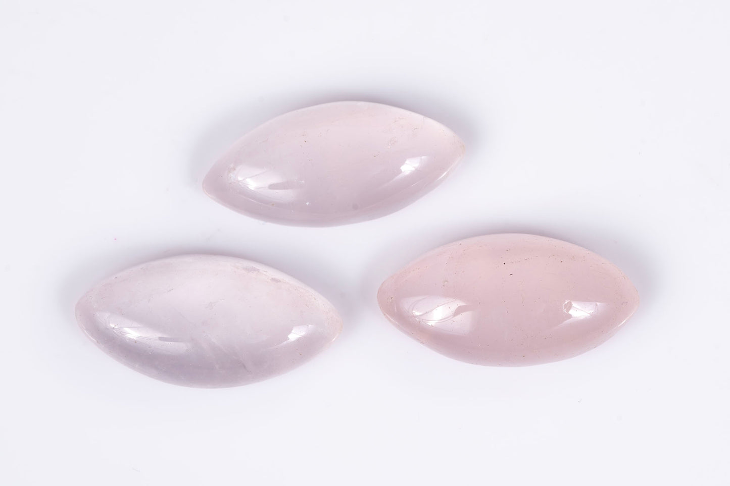 3pcs rose quartz 11.4ct marquise cabochon
