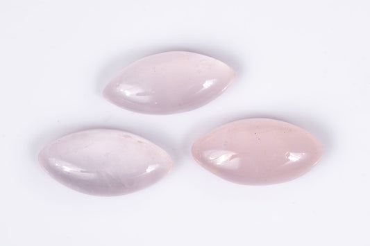 3pcs rose quartz 11.4ct marquise cabochon