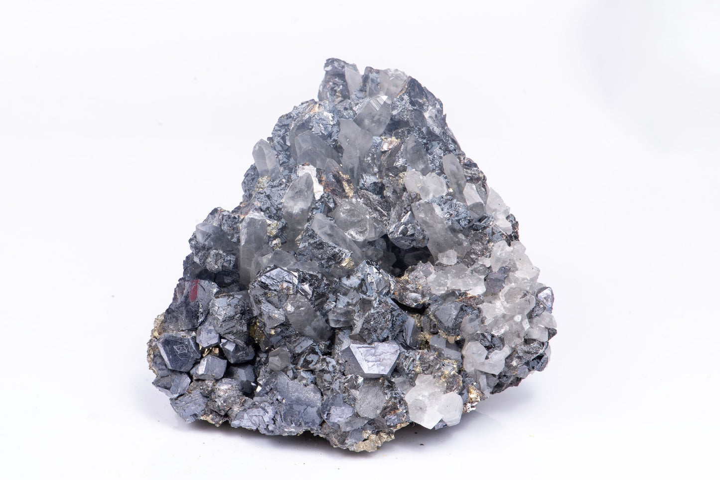 Quartz and galena cluster with pyrite and sphalerite from Bulgaria 881g