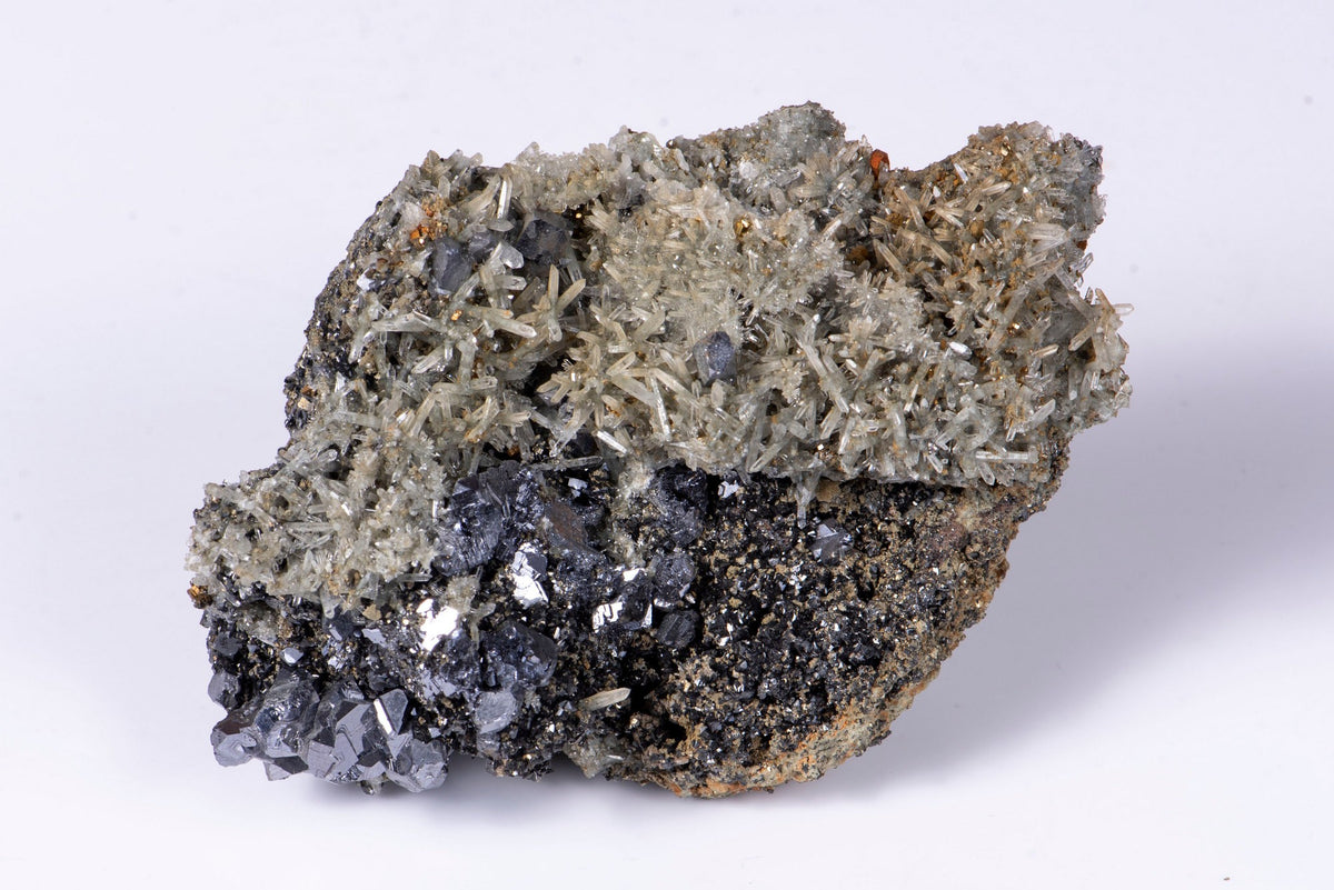 Natural Quartz Cluster with Galena and Sphalerite Crystals from Bulgaria 337g