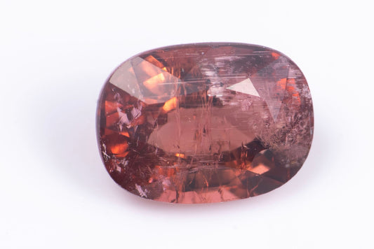 Rubellite pinkish orange tourmaline 1.79ct cushion cut