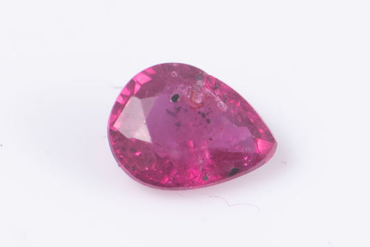 Ruby 0.21ct heated teardrop cut