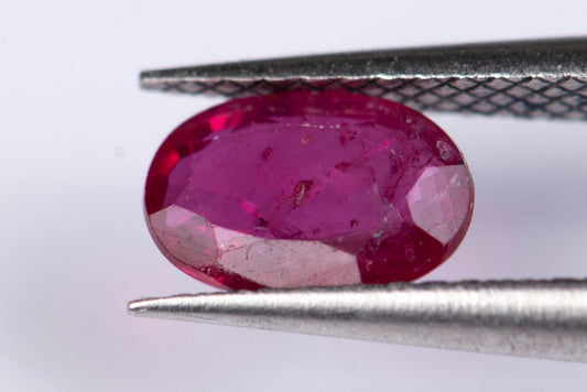 Ruby 0.61ct heated only oval cut