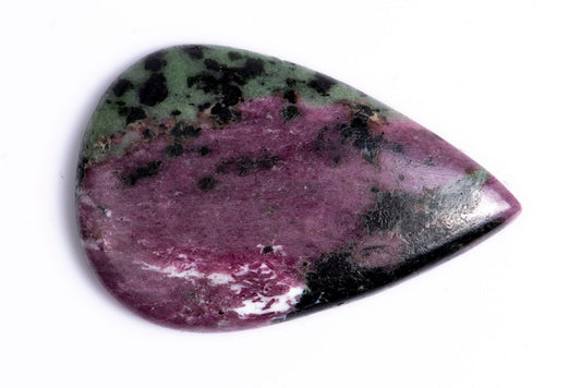 Ruby in zoisite 47.8ct teardrop cabochon