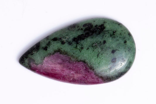 Ruby in zoisite 52ct teardrop cabochon